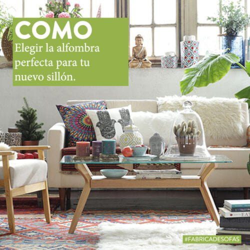 deco-alfombra Alfombra en living con sillón y sillas