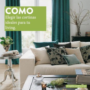 Cortinas en living con sillón